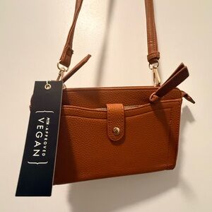 Vegan Brown Crossbody Bag